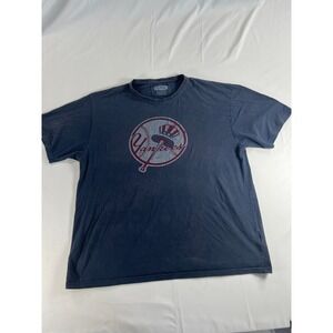Red Jacket Mens New York Yankees Graphic T-Shirt Navy Blue Distressed Logo 2XL